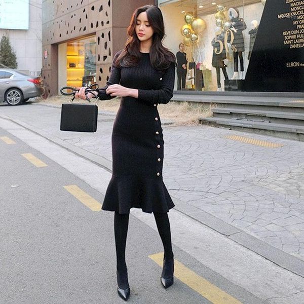 2020 winter women bottom knitted black sweater long sleeve thicken elegant slim skinny sheath bodycon knee mermaid dress1, Black;gray
2020 winter women bottom knitted black sweater long sleeve thicken elegant slim skinny sheath bodycon knee mermaid dress1, Black;gray