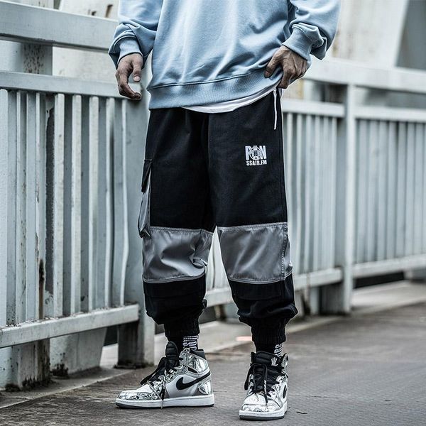 men's clothes stitching overalls male beam pants popular fall harajuku hip hop streetwear jogger pants splicing cargo, Black
men's clothes stitching overalls male beam pants popular fall harajuku hip hop streetwear jogger pants splicing cargo, Black