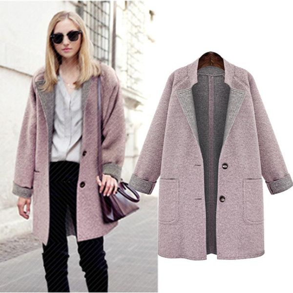women's wool & blends women trench long coat 2021 winter spring lapel sleeve coats office ladies solid slim overcoat outwear abrigo muj, Black
women's wool & blends women trench long coat 2021 winter spring lapel sleeve coats office ladies solid slim overcoat outwear abrigo muj, Black