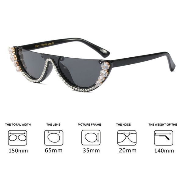 2019 lady women trendy half frame cat eye sunglasses rhinestone female fashion shades eyes protector glasses new, White;black
2019 lady women trendy half frame cat eye sunglasses rhinestone female fashion shades eyes protector glasses new, White;black