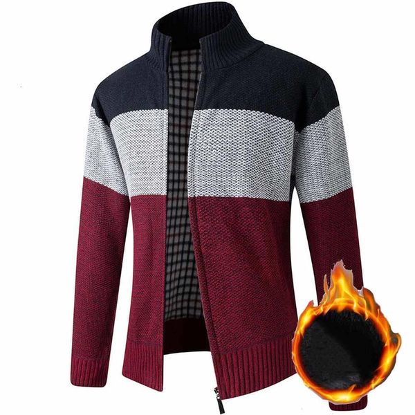 faliza stand collar sweater coat men's patchwork thick fleece comfy wool cardigan knitted jackets casual male knitwear xy109, Black;brown
faliza stand collar sweater coat men's patchwork thick fleece comfy wool cardigan knitted jackets casual male knitwear xy109, Black;brown