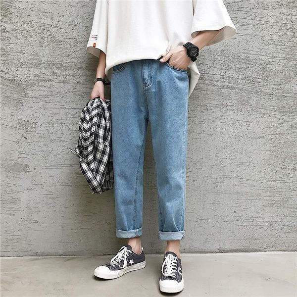 summer new korean style men's 2020 jeans hong kong style solid color straight harlan pants loose couple casual pants, Black
summer new korean style men's 2020 jeans hong kong style solid color straight harlan pants loose couple casual pants, Black