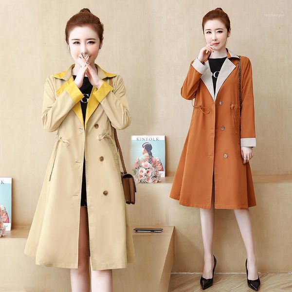2019 new spring autumn large size women's long trench coats casual windbreaker female outerwear v9521, Tan;black
2019 new spring autumn large size women's long trench coats casual windbreaker female outerwear v9521, Tan;black