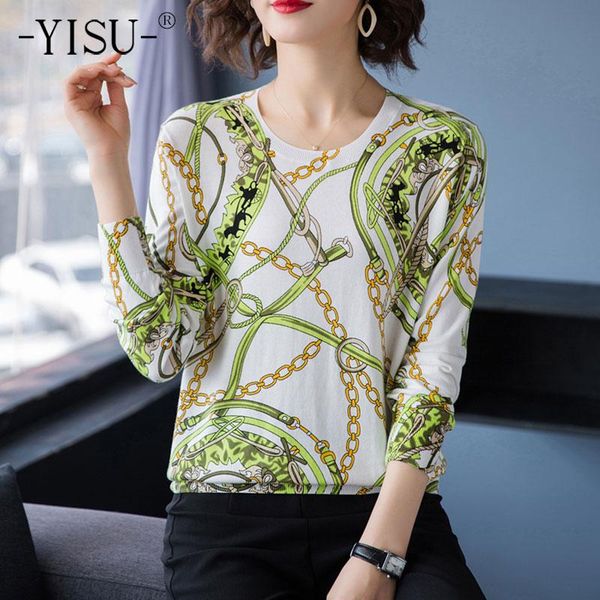 women's sweaters yisu chain pattern printed sweater women loose casual long sleeve o-neck plus size jumper autumn winter warm knitted, White;black
women's sweaters yisu chain pattern printed sweater women loose casual long sleeve o-neck plus size jumper autumn winter warm knitted, White;black