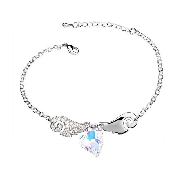 charm bracelets cupid bracelet austrian crystal white gold color heart for women pulseras bangle, Golden;silver
charm bracelets cupid bracelet austrian crystal white gold color heart for women pulseras bangle, Golden;silver