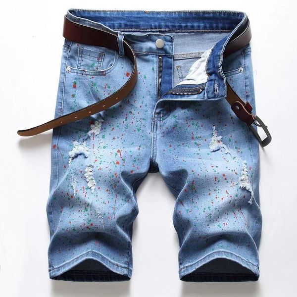 men's jeans summer fashion denim shorts knee length straight ripped men casual jean homme plus size 421, Blue
men's jeans summer fashion denim shorts knee length straight ripped men casual jean homme plus size 421, Blue