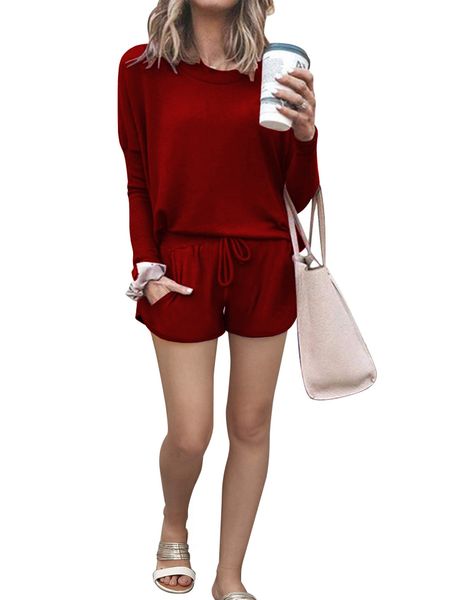 home loose solid color long sleeve casual suit women, Gray
home loose solid color long sleeve casual suit women, Gray