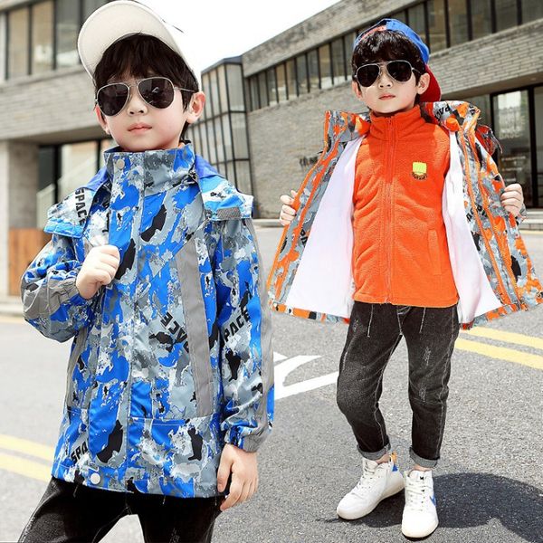 boys' jackets three-in-one detachable reflective jacket, big boy boys autumn and winter plus velvet windbreaker, Camo
boys' jackets three-in-one detachable reflective jacket, big boy boys autumn and winter plus velvet windbreaker, Camo