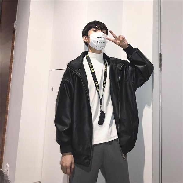 men's jackets 2021 autumn korean version of japanese loose leather lapel trend student casual jacket streetwear hip hop, Black;brown
men's jackets 2021 autumn korean version of japanese loose leather lapel trend student casual jacket streetwear hip hop, Black;brown