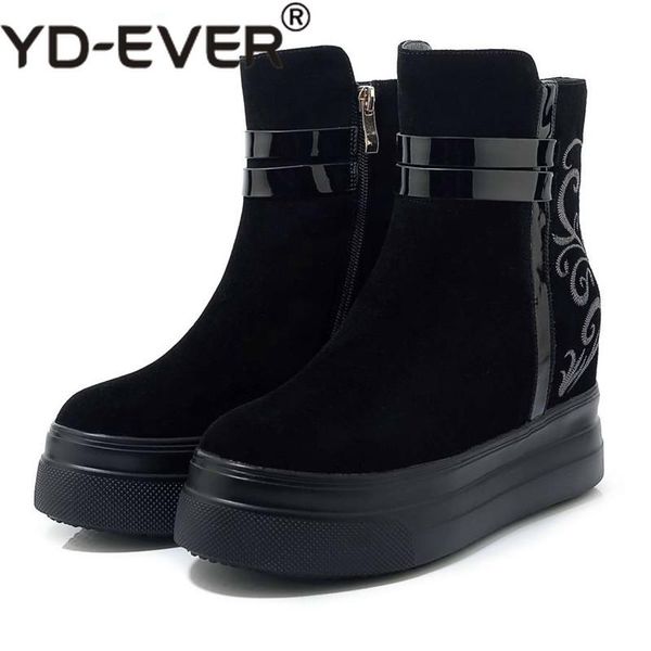 boots krazing pot cow suede round toe thick bottom wedges high heel zipper embroidery leisure motorcycle easy to walk ankle l89, Black
boots krazing pot cow suede round toe thick bottom wedges high heel zipper embroidery leisure motorcycle easy to walk ankle l89, Black