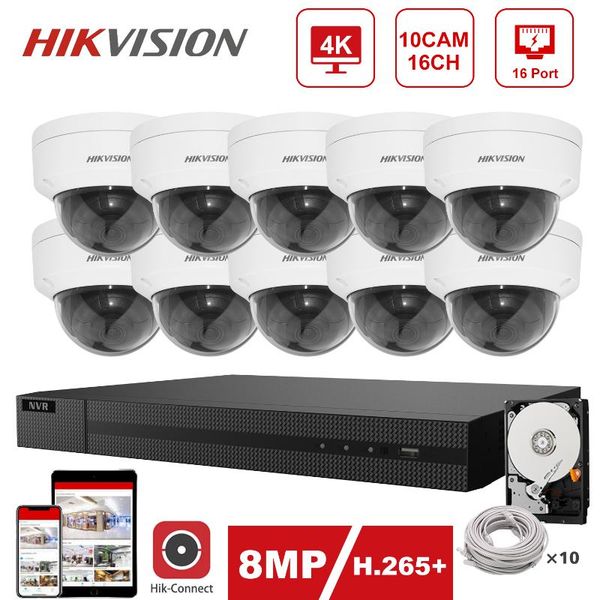 hikvision 4k 16ch poe nvr kit 10pcs hikvision 8mp dome ip camera ds-2cd2185fwd-i indoor/outdoor hik-connect plug and play 30m ir
hikvision 4k 16ch poe nvr kit 10pcs hikvision 8mp dome ip camera ds-2cd2185fwd-i indoor/outdoor hik-connect plug and play 30m ir