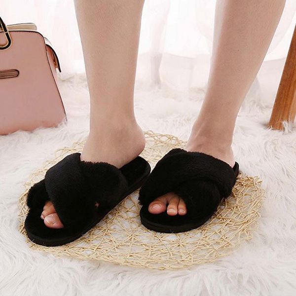 slippers women fluffy winter sandal cross plush open toe soft flat shoes warm faux fur slipper home female, Black
slippers women fluffy winter sandal cross plush open toe soft flat shoes warm faux fur slipper home female, Black