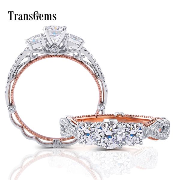 transgems 14k 585 white and rose gold center 4.3mm- 5mm-4.3mm f color round 3 stone engagement ring for women gifts y200620, Slivery;golden
transgems 14k 585 white and rose gold center 4.3mm- 5mm-4.3mm f color round 3 stone engagement ring for women gifts y200620, Slivery;golden