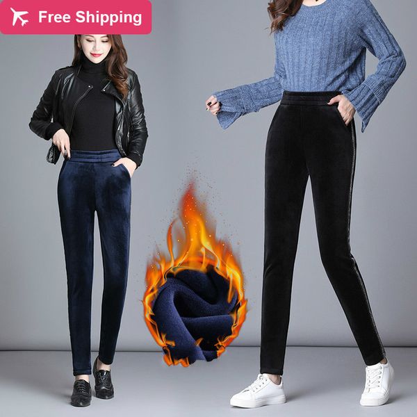 2020 winter thick wool high waist thin pencils women's capris woman's pants longer, Black;white
2020 winter thick wool high waist thin pencils women's capris woman's pants longer, Black;white