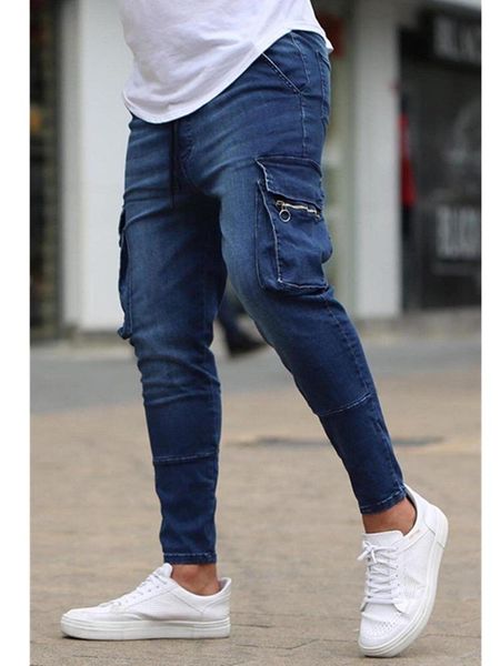 black joggers pencil pants men gym fitness jeans male multi-pocket casual skinny pocket zipper slim fit work, Blue
black joggers pencil pants men gym fitness jeans male multi-pocket casual skinny pocket zipper slim fit work, Blue