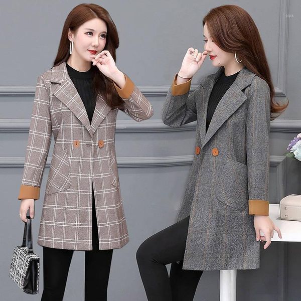 plaid women's blazer long sleeve double breasted pocket slim female coat spring autumn lady fashion clothing1, White;black
plaid women's blazer long sleeve double breasted pocket slim female coat spring autumn lady fashion clothing1, White;black