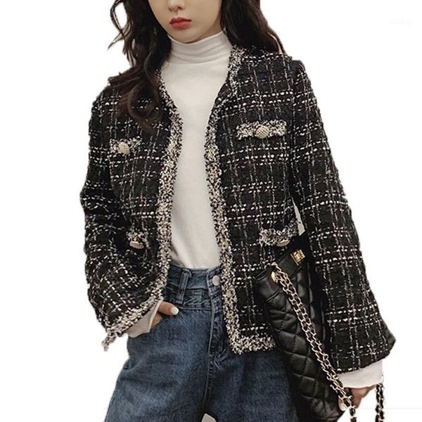 chic tweed jacket tassel plaid short coat women o neck vintage suit spring autumn fashion loose korean blazer jackets overcoat1, Black
chic tweed jacket tassel plaid short coat women o neck vintage suit spring autumn fashion loose korean blazer jackets overcoat1, Black