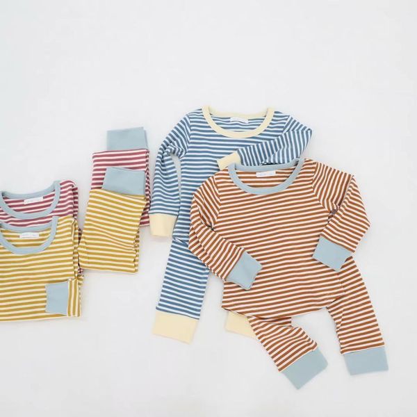 kids pajamas set boys girls striped toddler pjs children and pants clothing clothes sleepwear nightwear y200704, Blue;red
kids pajamas set boys girls striped toddler pjs children and pants clothing clothes sleepwear nightwear y200704, Blue;red