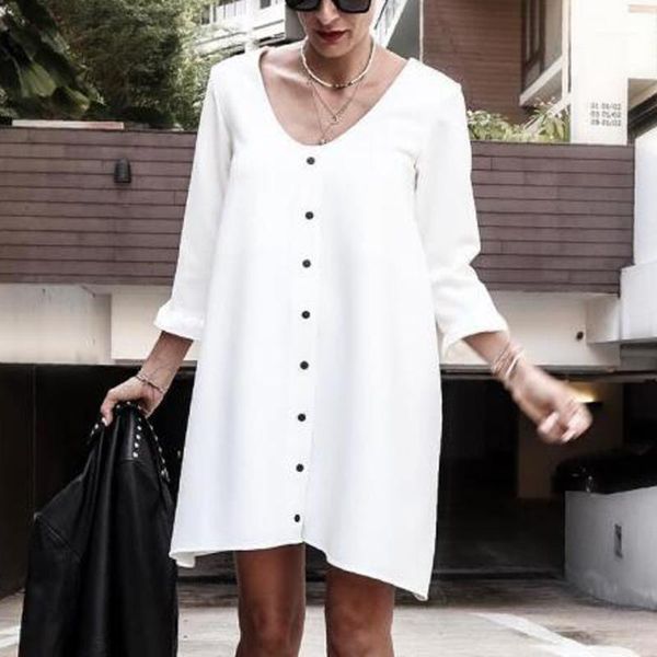 spring dress women retro long sleeve casual loose button blouse mini shirt dress fashion vintage loose vestidos#g301, Black;gray
spring dress women retro long sleeve casual loose button blouse mini shirt dress fashion vintage loose vestidos#g301, Black;gray