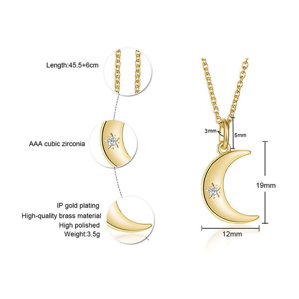 qwc che11 stainless steel necklace sell popular single 19mm moon shape lover gift women jewelry stars stone q1209, Bronze;silver
qwc che11 stainless steel necklace sell popular single 19mm moon shape lover gift women jewelry stars stone q1209, Bronze;silver