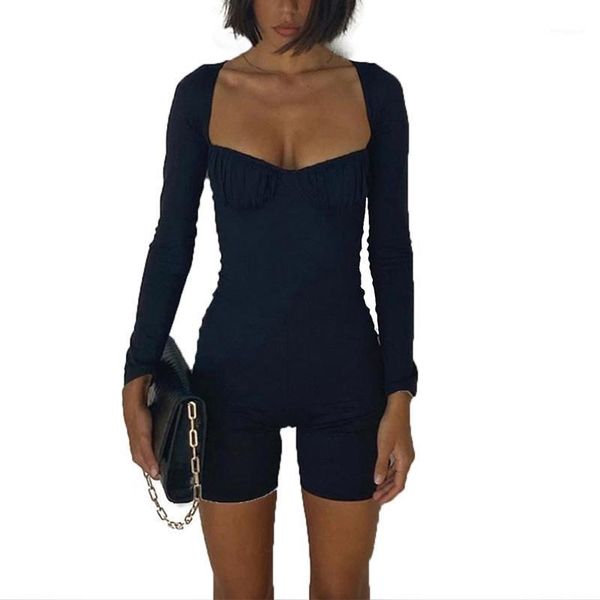 women slim solid romper playsuits shorts short sleeve square collar strappy slim elastic jumpsuit fitness casual clothing1, Black;white 
women slim solid romper playsuits shorts short sleeve square collar strappy slim elastic jumpsuit fitness casual clothing1, Black;white