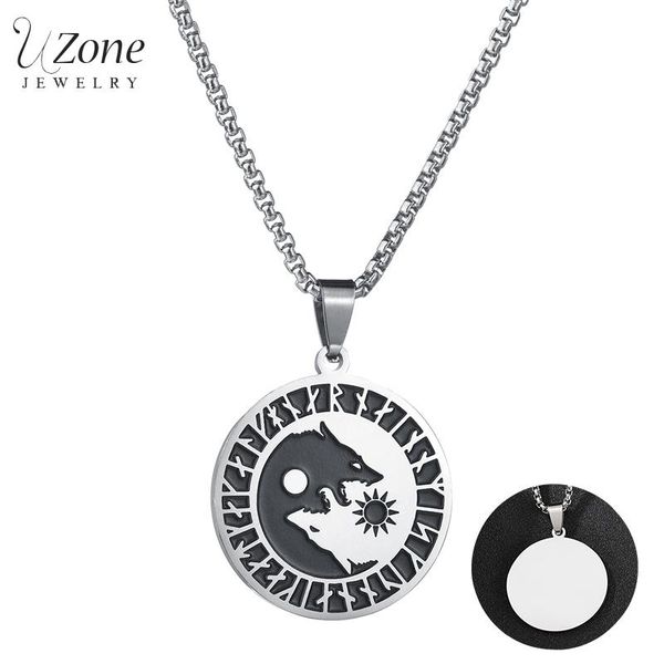 pendant necklaces uzone retro yin yang wolf sun necklace stainless steel norse viking runes amulet nordic talisman jewelry gift, Silver
pendant necklaces uzone retro yin yang wolf sun necklace stainless steel norse viking runes amulet nordic talisman jewelry gift, Silver