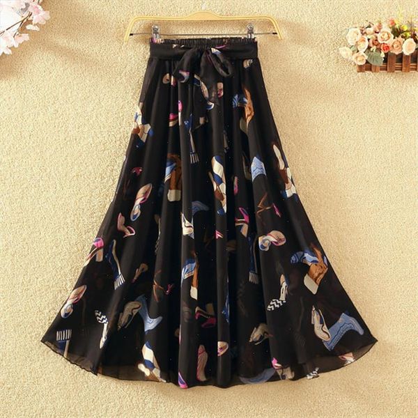 summer printed chiffon bohemian elegant fairy skirt long skirt half length beach skirt drop shipping good quality, Black
summer printed chiffon bohemian elegant fairy skirt long skirt half length beach skirt drop shipping good quality, Black
