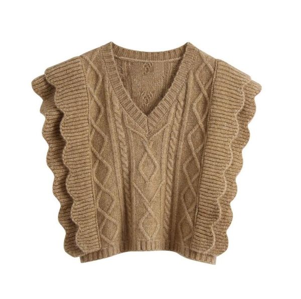 women's sweaters women fashion v neck crochet knitting sweater female sleeveless cascading ruffle casual vest chic pullovers, White;black
women's sweaters women fashion v neck crochet knitting sweater female sleeveless cascading ruffle casual vest chic pullovers, White;black