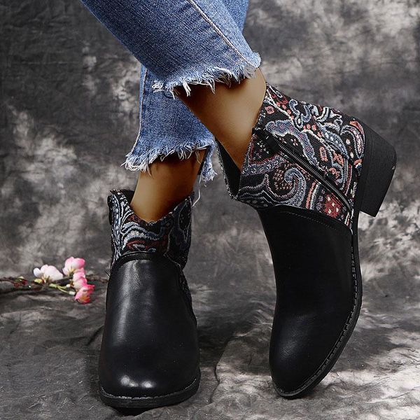 boots mcckle women ankle ladies slip on pu leather embroider fashion shoes female pointed toe casual short woman comfort, Black
boots mcckle women ankle ladies slip on pu leather embroider fashion shoes female pointed toe casual short woman comfort, Black