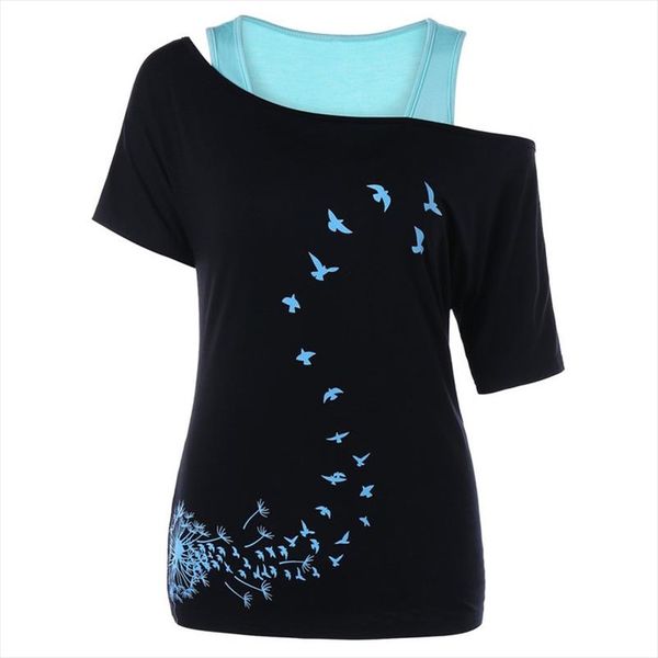 women summer 2021 tshirt casual short sleeve tees off shoulder dandelion print t shirt skew neck fake two t shirts, White
women summer 2021 tshirt casual short sleeve tees off shoulder dandelion print t shirt skew neck fake two t shirts, White