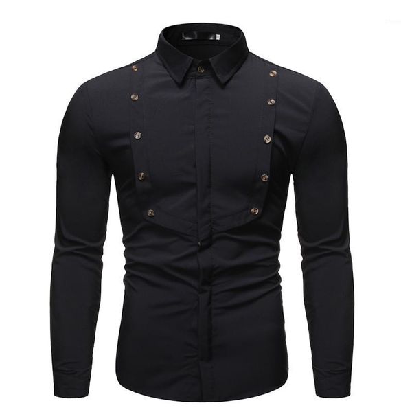 mens button decoration long sleeve shirt 2020 brand new slim fit dress shirts men casual down business social work shirt male1, White;black
mens button decoration long sleeve shirt 2020 brand new slim fit dress shirts men casual down business social work shirt male1, White;black
