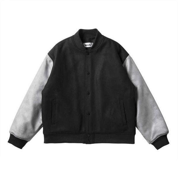 men's jackets high street tweed stitched suede and cotton jacket hip hop bomber, Black;brown
men's jackets high street tweed stitched suede and cotton jacket hip hop bomber, Black;brown