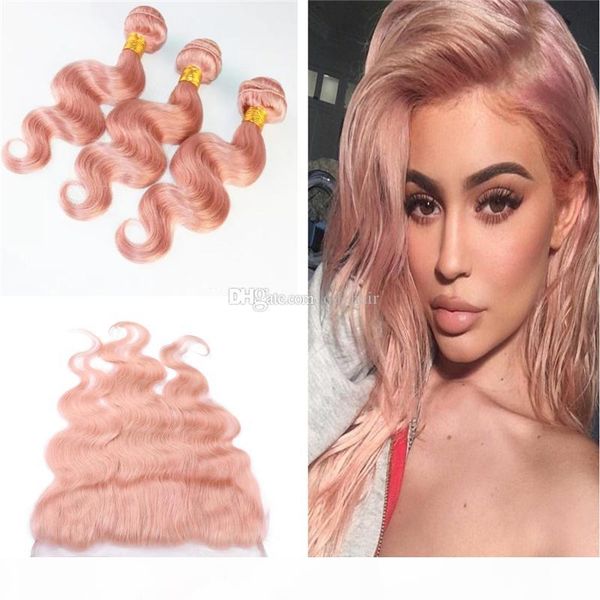 rose pink peruvian virgin human hair 3 bundles with lace frontal body wave pink hair extension with ear to ear frontal 13x4, Black
rose pink peruvian virgin human hair 3 bundles with lace frontal body wave pink hair extension with ear to ear frontal 13x4, Black