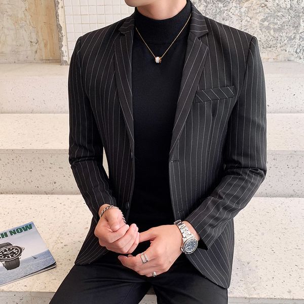 2020 striper black white male blazer thin social suit fashion blazers for men qy7z, Black;brown
2020 striper black white male blazer thin social suit fashion blazers for men qy7z, Black;brown