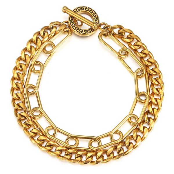 link, chain double layered chains bracelet for men women stainless steel box rolo curb unique toggle clasp dtbs022l8, Black
link, chain double layered chains bracelet for men women stainless steel box rolo curb unique toggle clasp dtbs022l8, Black