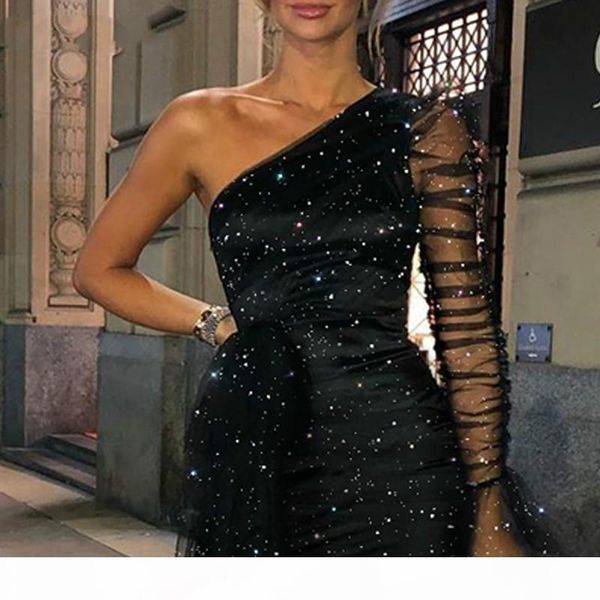 designer glitter one shoulder sheer mesh ruched long sleeve bodycon dress women dress, Black
designer glitter one shoulder sheer mesh ruched long sleeve bodycon dress women dress, Black