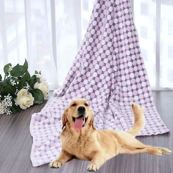 cute pet dog cat bed mat warm sleeping cushion cover soft flannel dots printed pet blanket breathable for dog cat products1