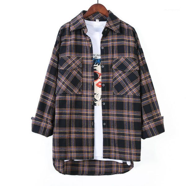 women's blouses & shirts 2021 women classic retro elegant turn-down collar pockets plaid womens shirt full sleeve leisure loose korean, White
women's blouses & shirts 2021 women classic retro elegant turn-down collar pockets plaid womens shirt full sleeve leisure loose korean, White