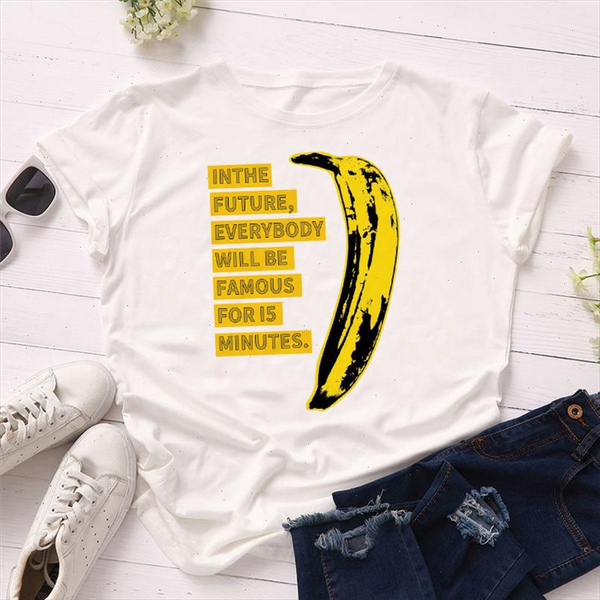 summer women t shirts banana fruit letter print kawaii girls t shirts ladies graphic tees o neck polyester women clothes, White
summer women t shirts banana fruit letter print kawaii girls t shirts ladies graphic tees o neck polyester women clothes, White