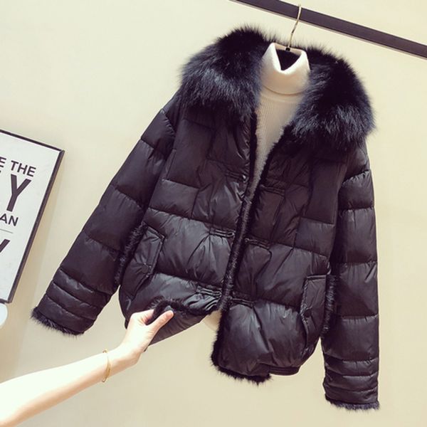 fitaylor women coat 90% duck down jacket real fox fur collar hooded jacket elegant female thick warm button duck down outwear c1204, Black
fitaylor women coat 90% duck down jacket real fox fur collar hooded jacket elegant female thick warm button duck down outwear c1204, Black