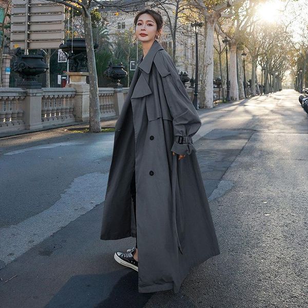 women's trench coats 2021 korean version of loose oversized x long skirt women's coat double-breasted belt ladies cape jacket gray, Tan;black
women's trench coats 2021 korean version of loose oversized x long skirt women's coat double-breasted belt ladies cape jacket gray, Tan;black