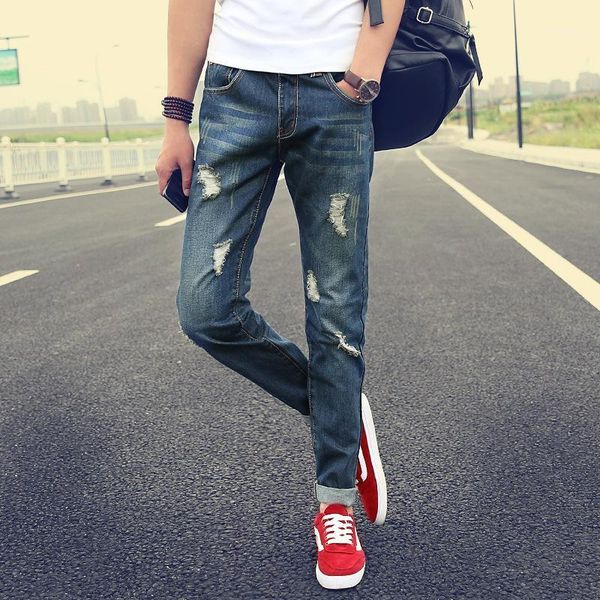 2020 fashion spring autumn young scrape foot ripped hole beggar denim slim jeans men casual hip hop trousers1, Blue
2020 fashion spring autumn young scrape foot ripped hole beggar denim slim jeans men casual hip hop trousers1, Blue