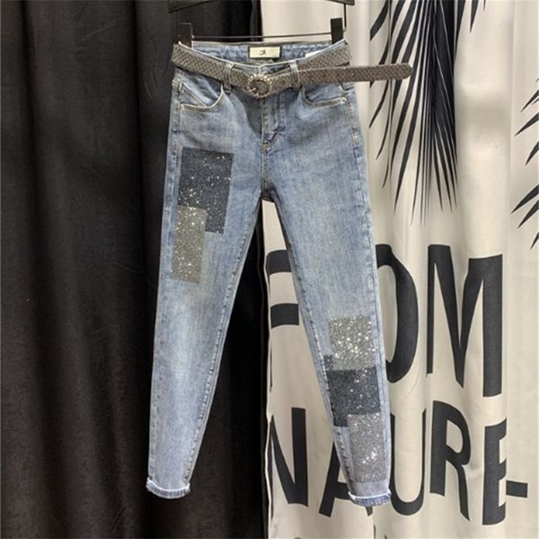 high-waist jeans women stretch slim-fit denim jeans women's spring new sequined rhinestone drill pencil pants jeans 201223, Blue
high-waist jeans women stretch slim-fit denim jeans women's spring new sequined rhinestone drill pencil pants jeans 201223, Blue