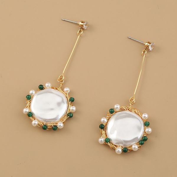 baroque style ladies oblate pearl charm eardrop long chain earring studs women white pearl dangle statement earrings designer jewelry gift, Silver
baroque style ladies oblate pearl charm eardrop long chain earring studs women white pearl dangle statement earrings designer jewelry gift, Silver