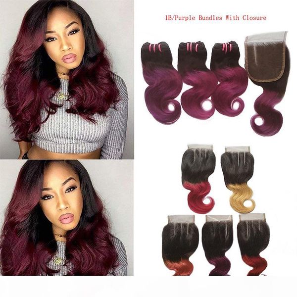 brazilian ombre virgin hair 3 bundles with closure body wave two tone brazilian ombre color blonde pink fuchsia red purple hair extensions, Black;brown
brazilian ombre virgin hair 3 bundles with closure body wave two tone brazilian ombre color blonde pink fuchsia red purple hair extensions, Black;brown