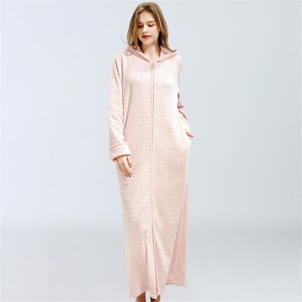 women's plus size long warm flannel bathrobe winter bride hooded women bath robes pregnant zipper night dressing gown bathrobes y200429, Black;red
women's plus size long warm flannel bathrobe winter bride hooded women bath robes pregnant zipper night dressing gown bathrobes y200429, Black;red
