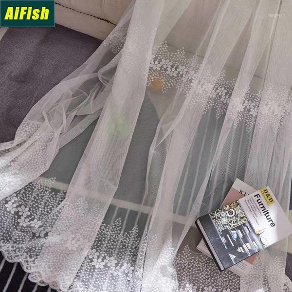 white simple and fresh lace embroidered tulle bedroom living room decoration transparent embroidery screen curtain cortina 253-31
white simple and fresh lace embroidered tulle bedroom living room decoration transparent embroidery screen curtain cortina 253-31