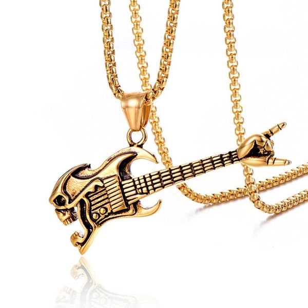 1 new hiphop rock two tone gold color titanium alien alien stainless steel music guitar pendant necklace for men women jewelry, Silver
1 new hiphop rock two tone gold color titanium alien alien stainless steel music guitar pendant necklace for men women jewelry, Silver