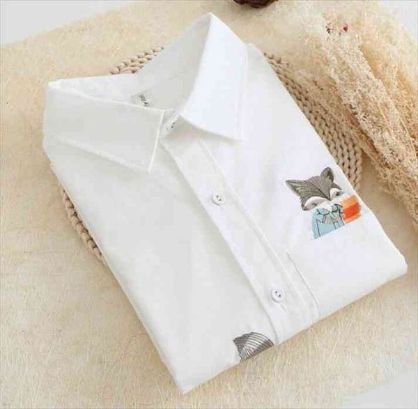 women casual cotton blouse shirts spring long sleeve cartoon fox embroidery office shirts white blouse
women casual cotton blouse shirts spring long sleeve cartoon fox embroidery office shirts white blouse