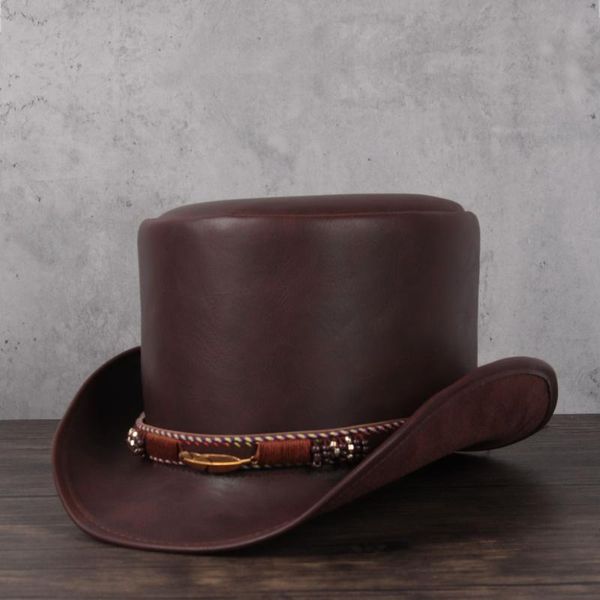 100% leather hat women men president flat fedoras hat magic steampunk cosplay party caps 3size 13cm, Blue;gray
100% leather hat women men president flat fedoras hat magic steampunk cosplay party caps 3size 13cm, Blue;gray